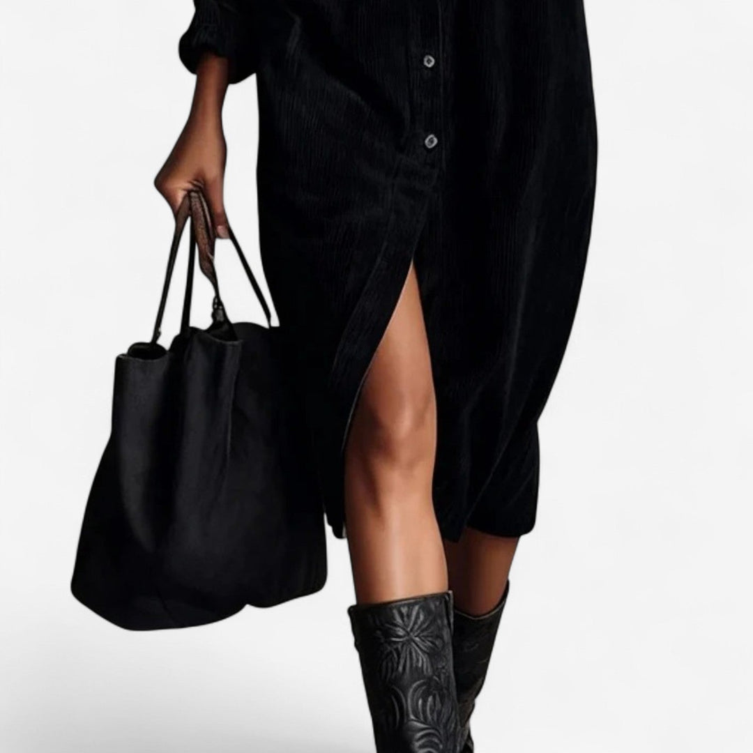 Anastacia  Abito midi in velluto a coste a gamba larga