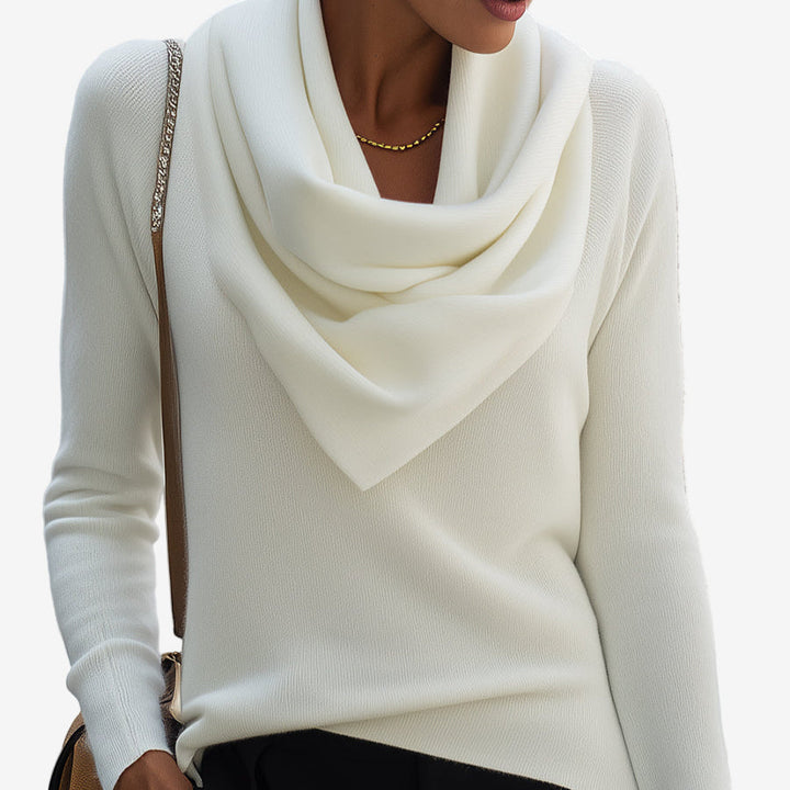 Patricia  Maglione con collo drappeggiato