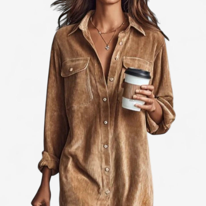 Anastacia  Abito midi in velluto a coste a gamba larga