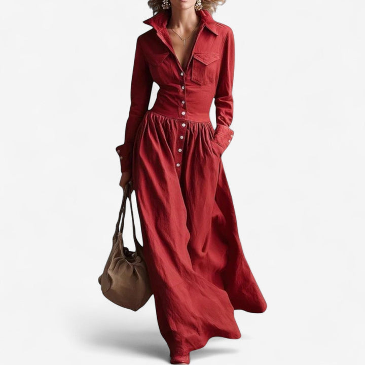 Janine  Elegante abito con bottoni